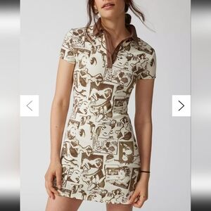 NWOT UO Hazel Printed Polo Skater Dress